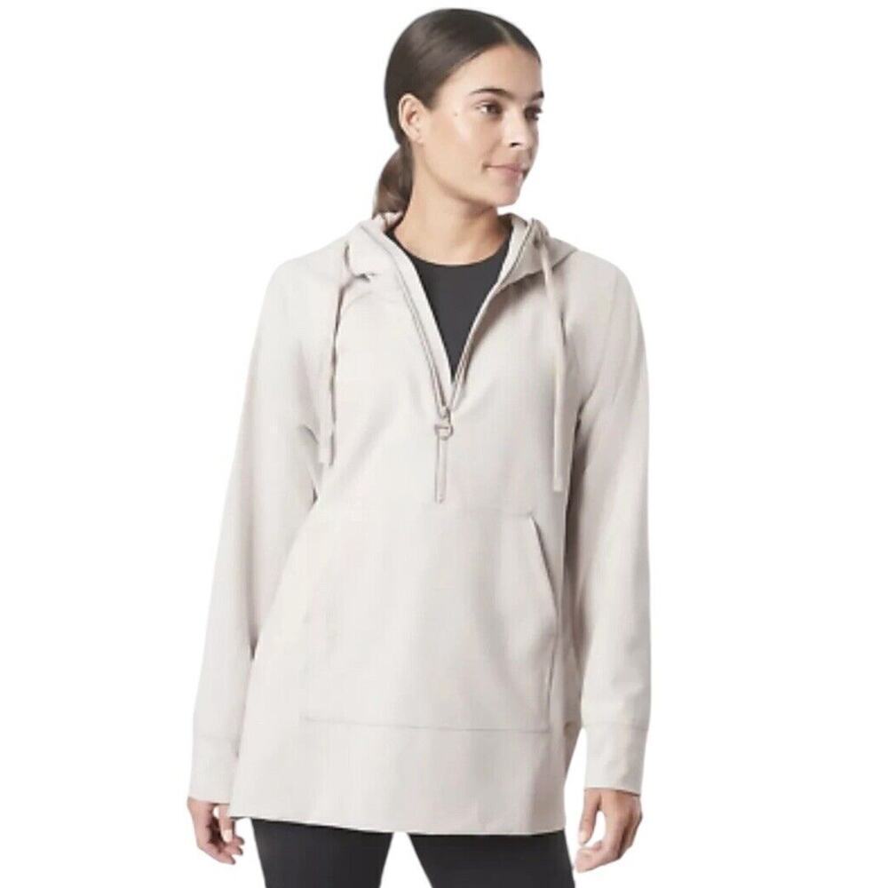 Athleta Glacier Handkerchief Poncho Women XS Hooded Sweatshirt Grey Oversized‎
